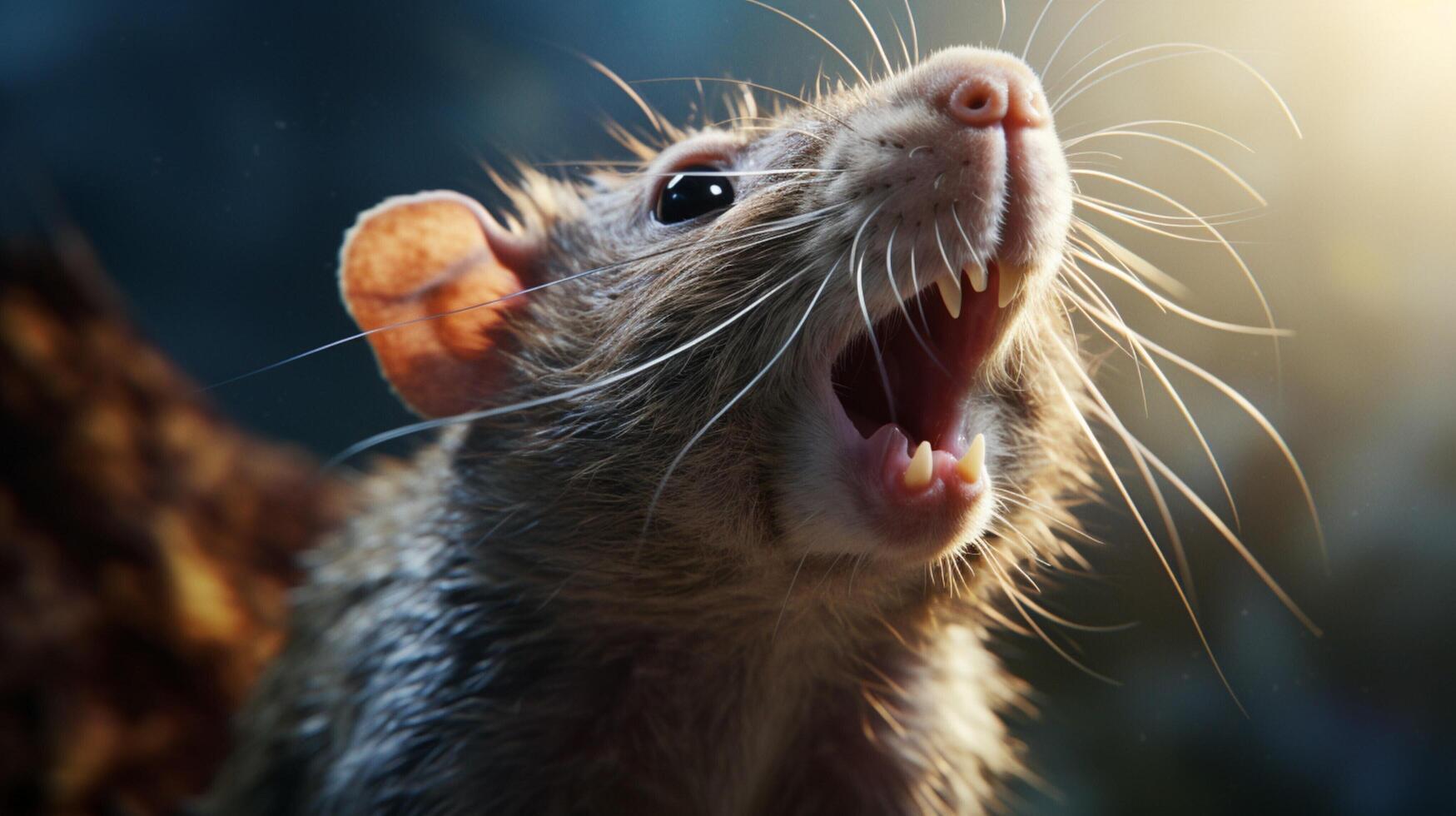 AI generated a rat is standing on top of a log photo