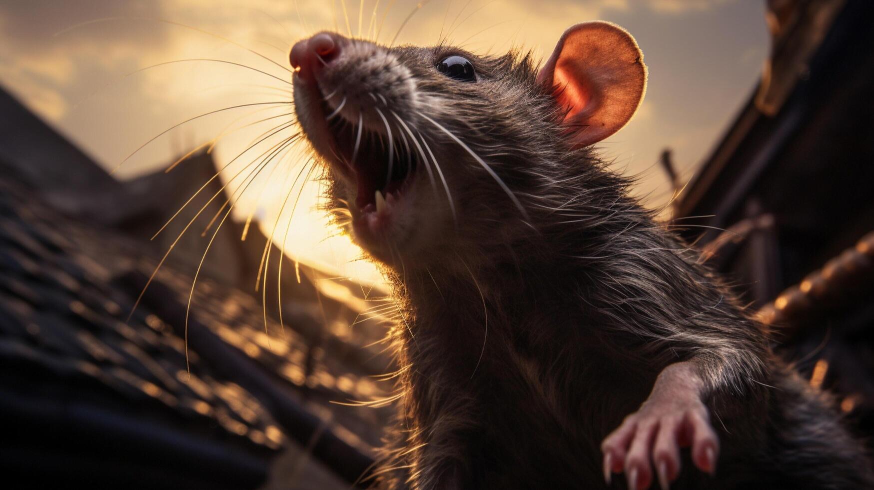 AI generated a rat is standing on top of a log photo