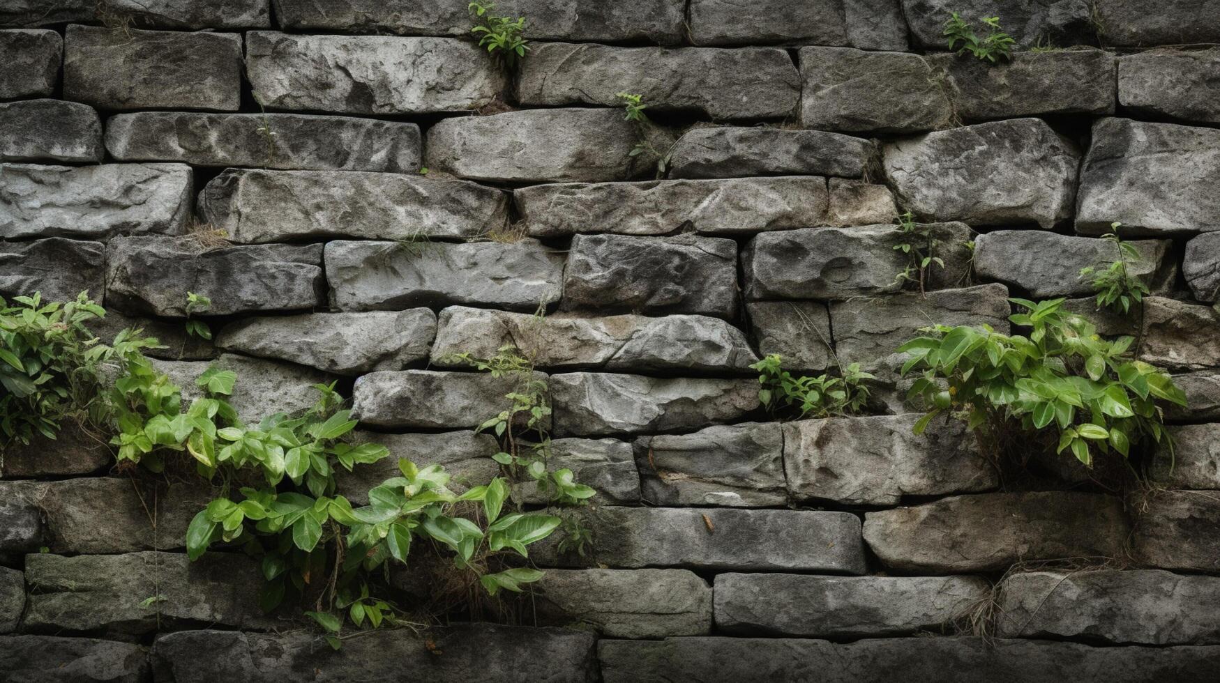 AI generated Retaining Wall Stone Background photo