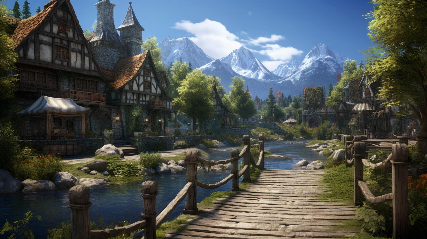 AI generated Role Playing RPG game background photo