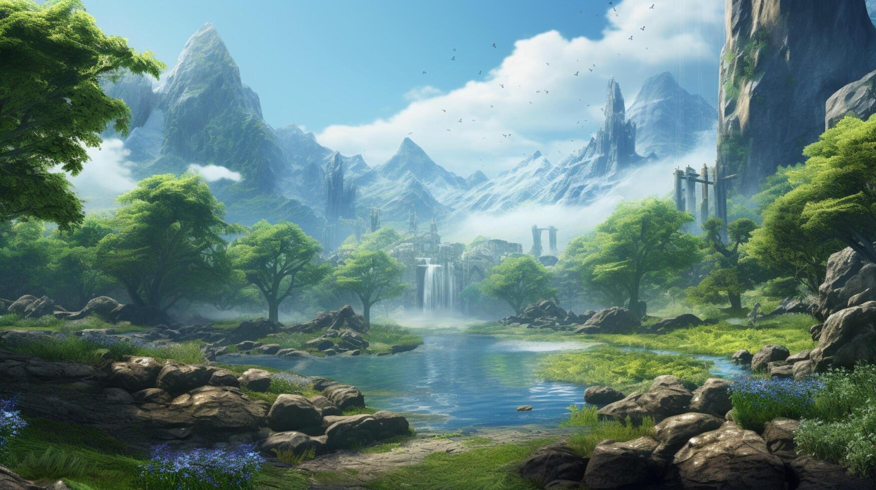 AI generated Role Playing RPG game background photo