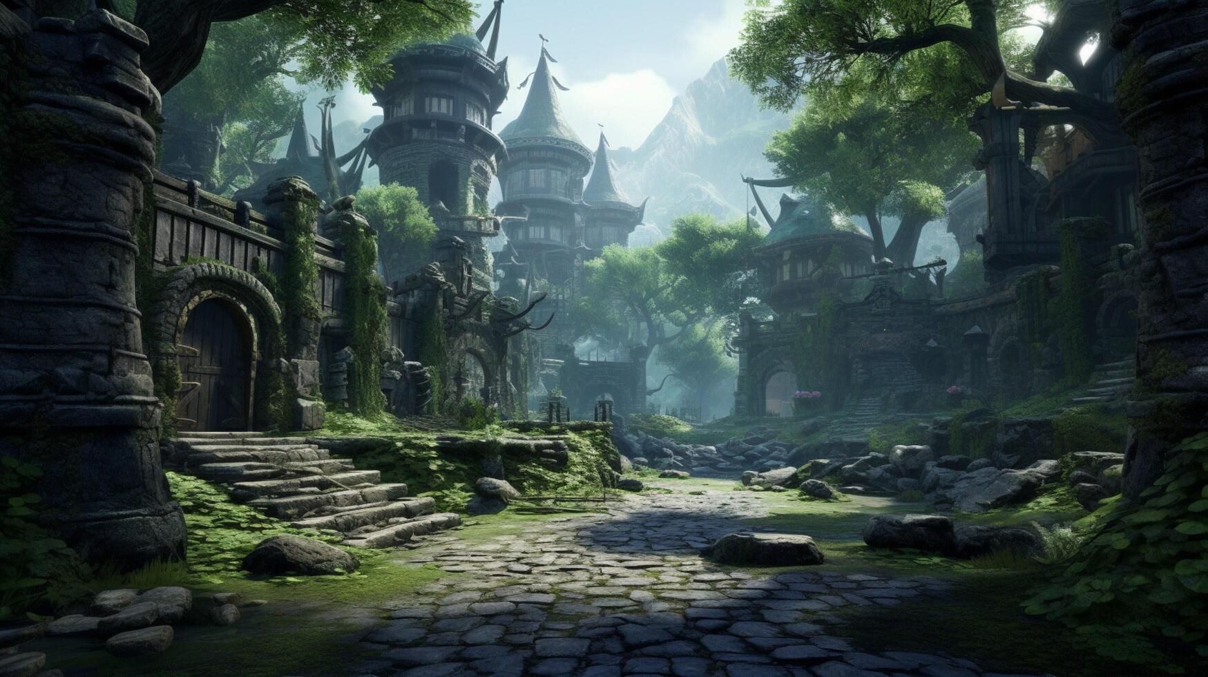 AI generated Role Playing RPG game background photo