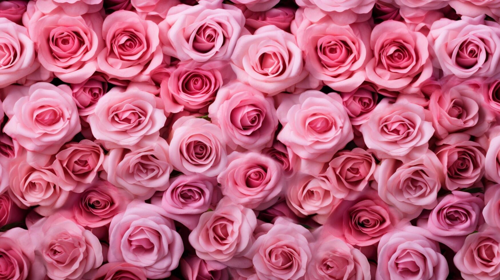 AI generated Romantic Pink Roses Floral Background photo