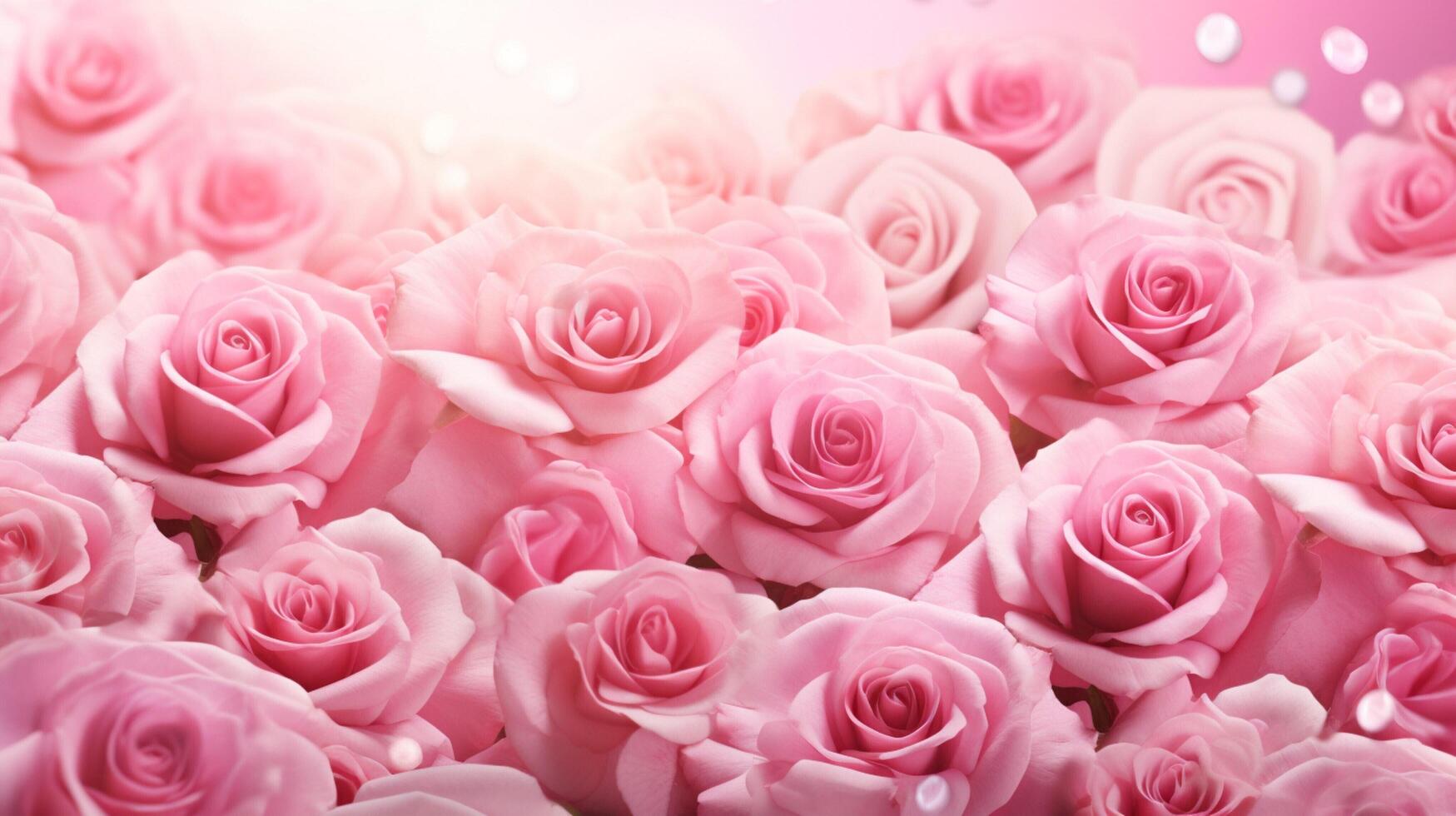 AI generated Romantic Pink Roses Floral Background photo