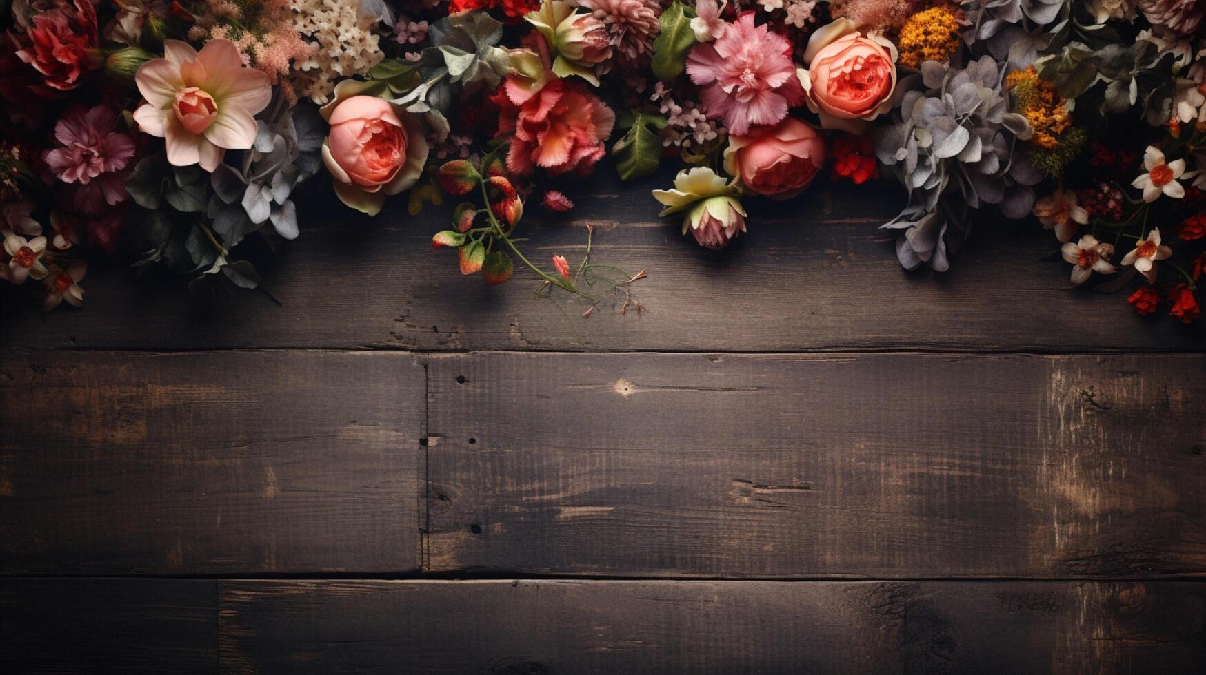 AI generated Rustic Floral Background photo