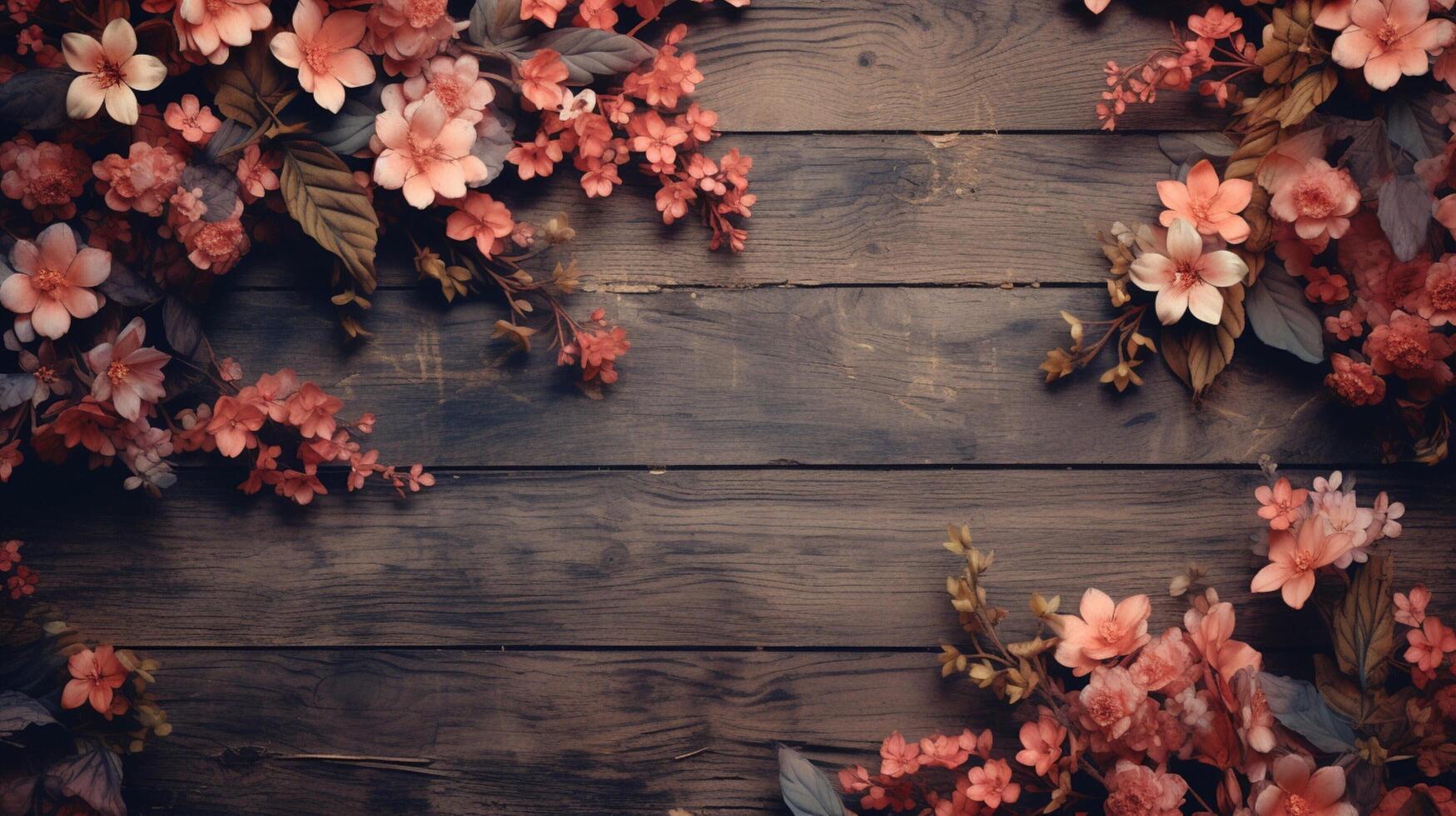 AI generated Rustic Floral Background photo