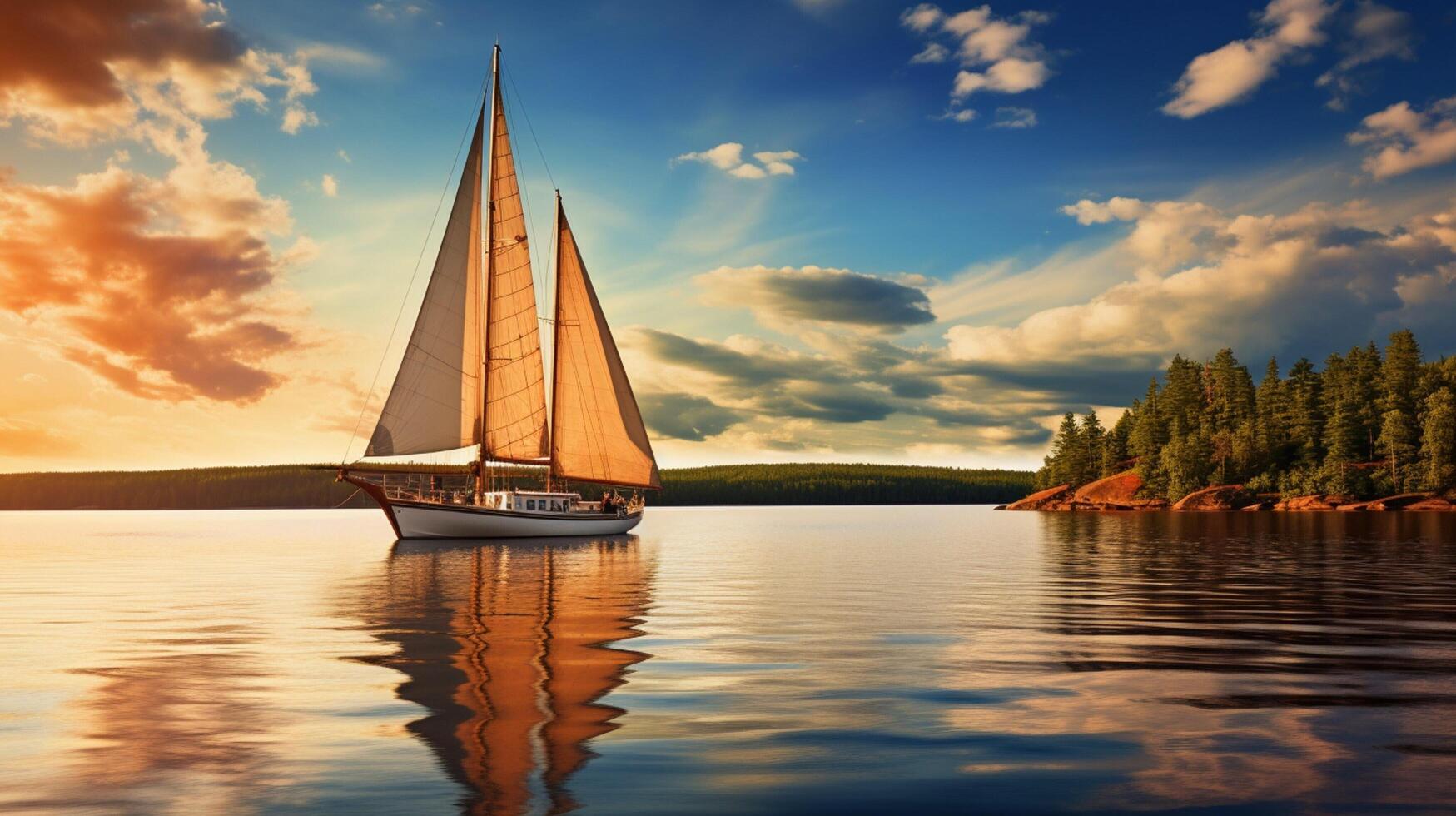 AI generated Sailing and Boating on Lakes background photo