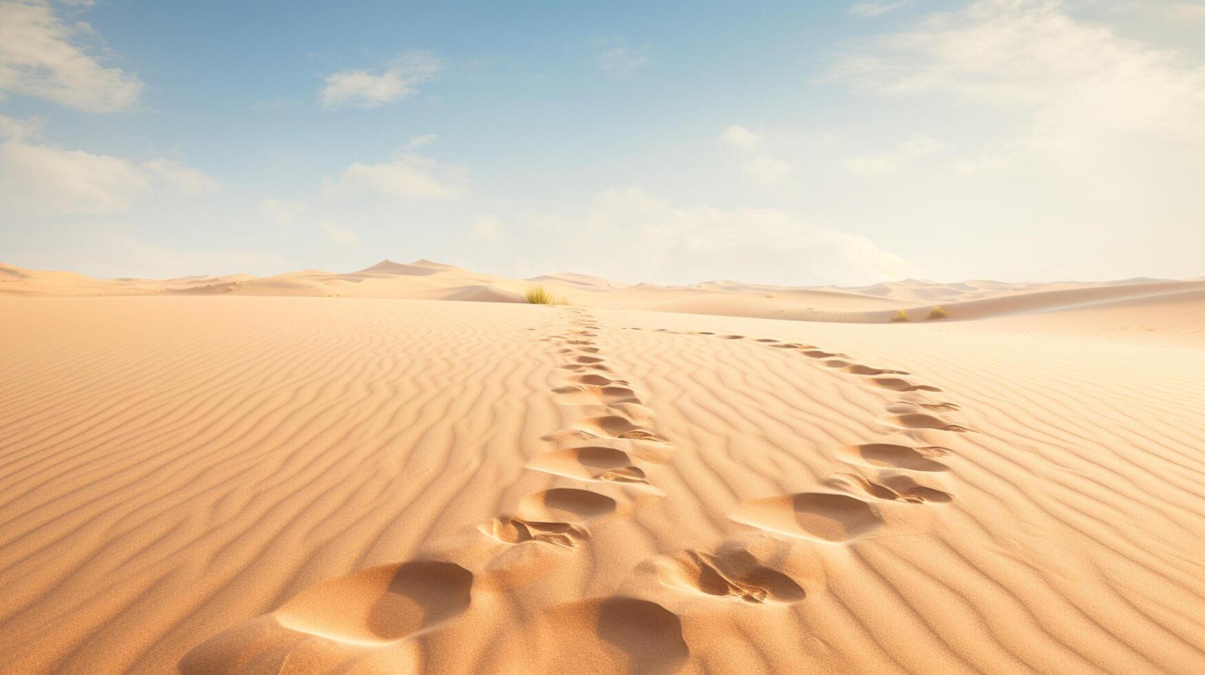 AI generated Sandy Footprints Background photo