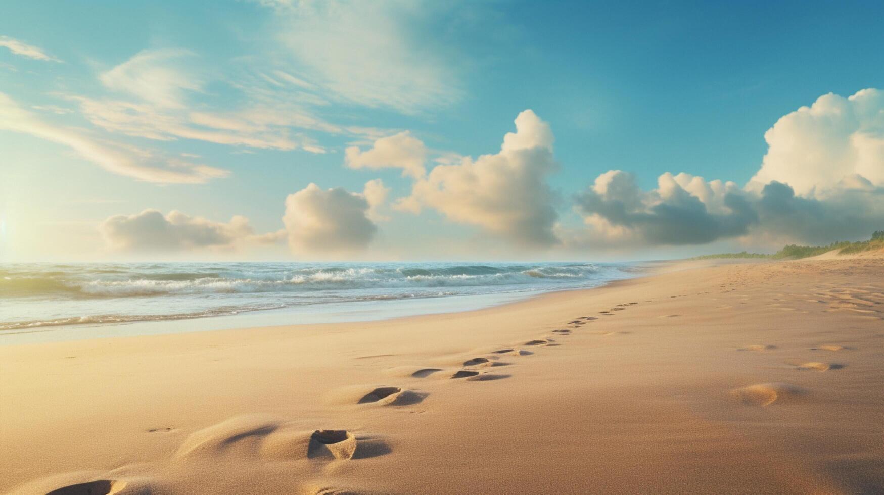 AI generated Sandy Footprints Background photo