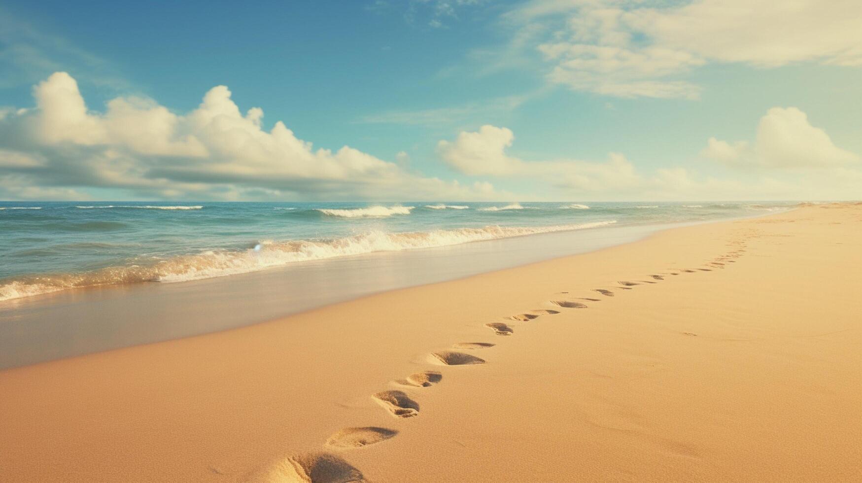 AI generated Sandy Footprints Background photo