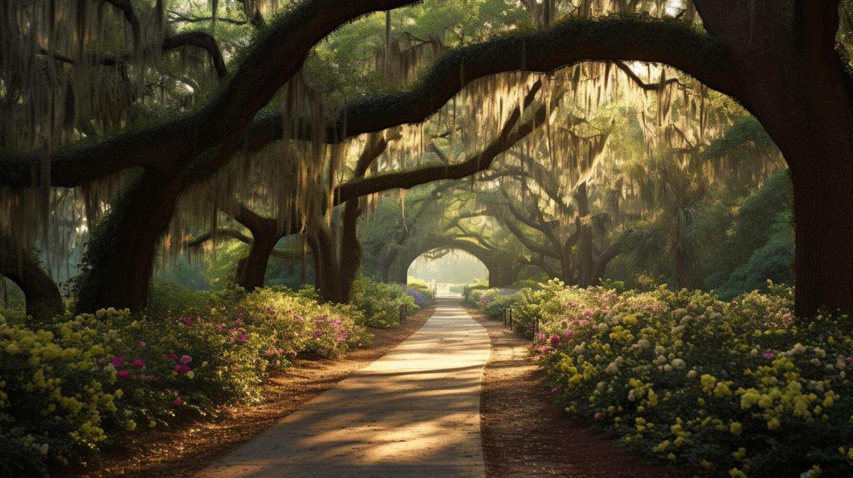 AI generated Savannah Nature Background photo