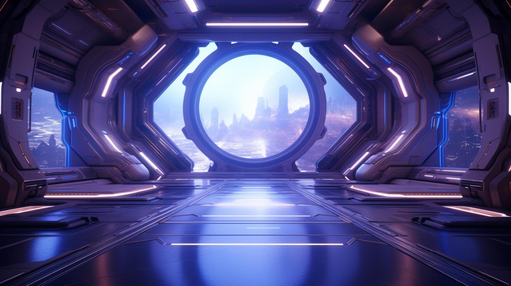 AI generated Sci-Fi Space Environments game background photo