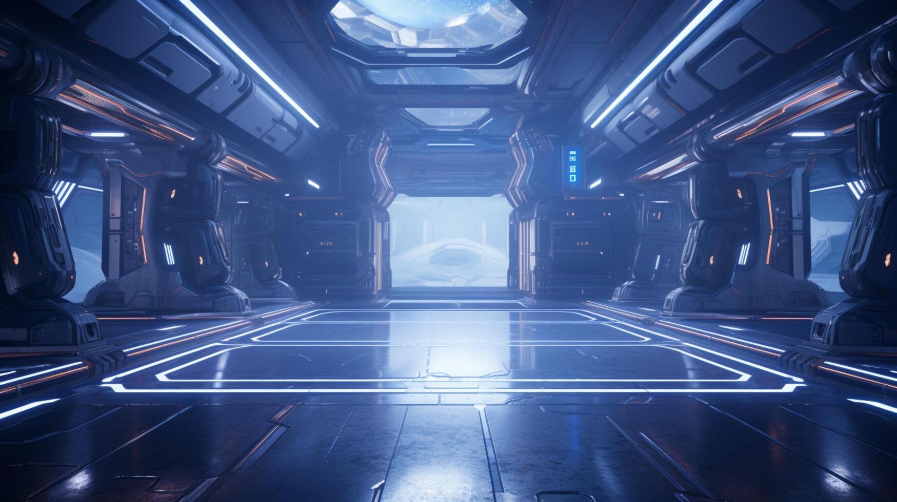 AI generated Sci-Fi Space Environments game background photo