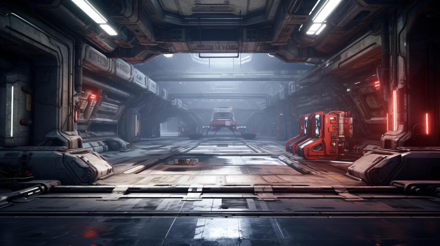 AI generated Sci-Fi Space Environments game background photo