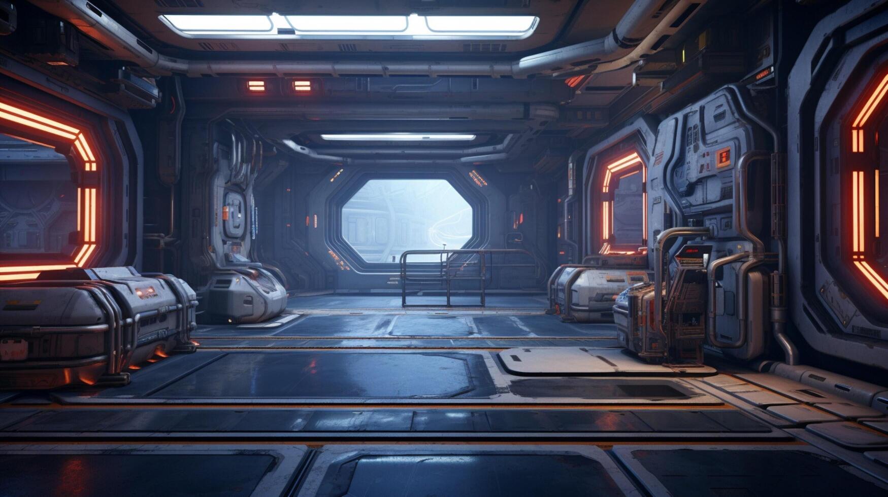 AI generated Sci-Fi Space Environments game background photo