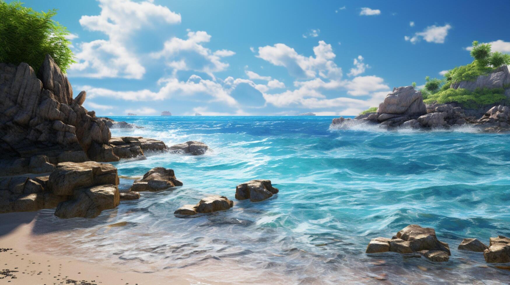 AI generated Seashore Background photo