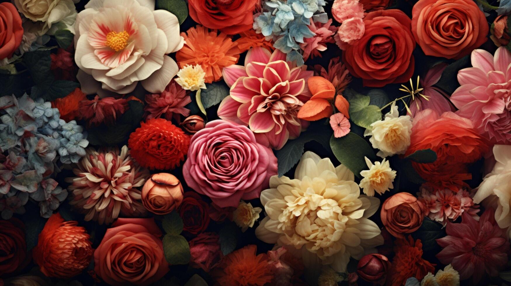 AI generated Seasonal Floral Background photo