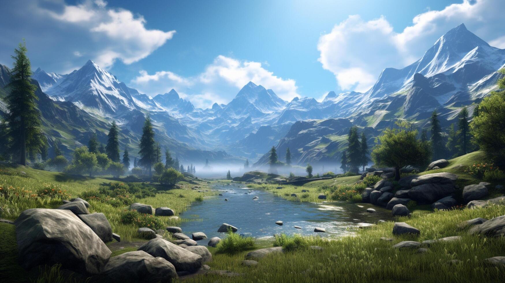 AI generated Simulation game background photo