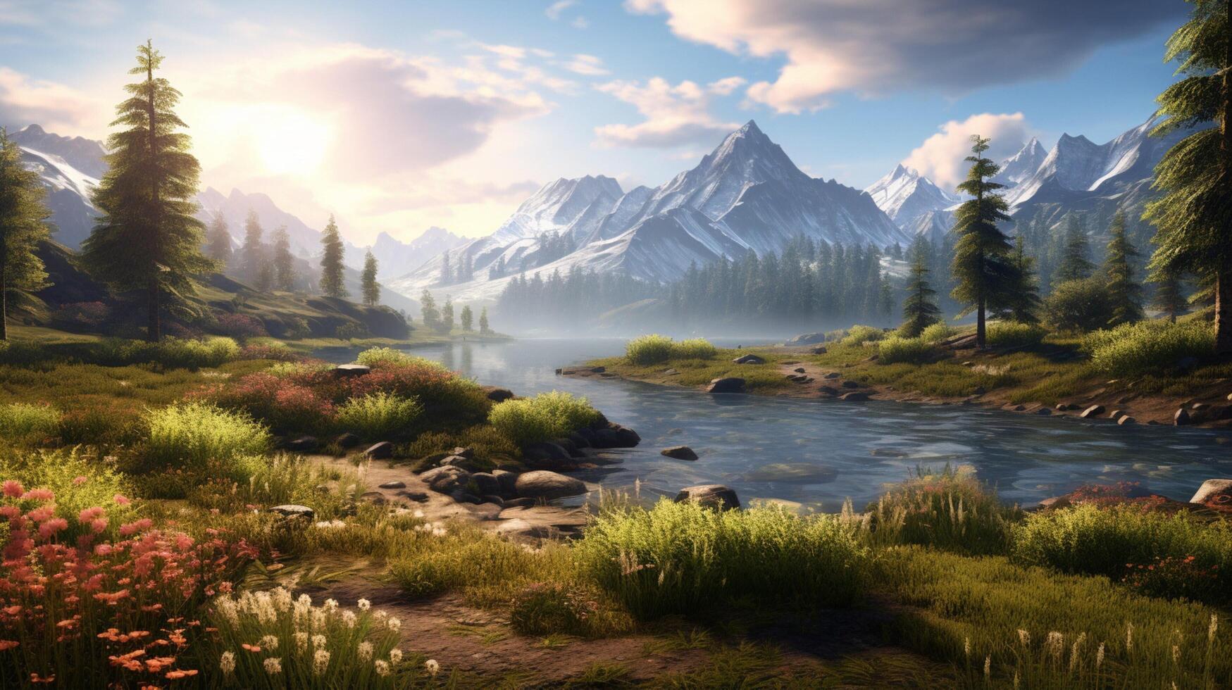 AI generated Simulation game background photo