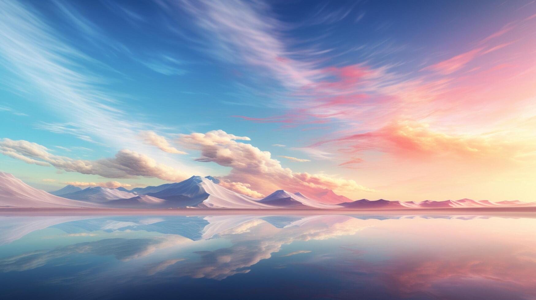 AI generated Sky with Abstract Land Art Background photo