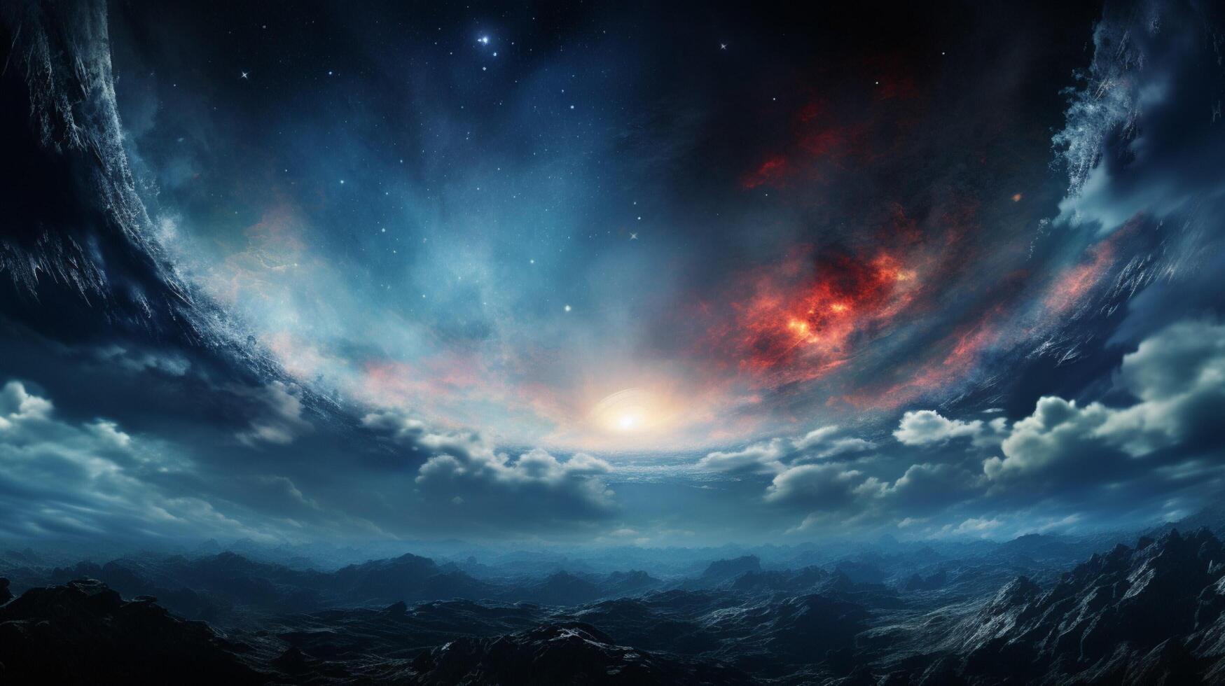 AI generated Sky with Black Hole Background photo