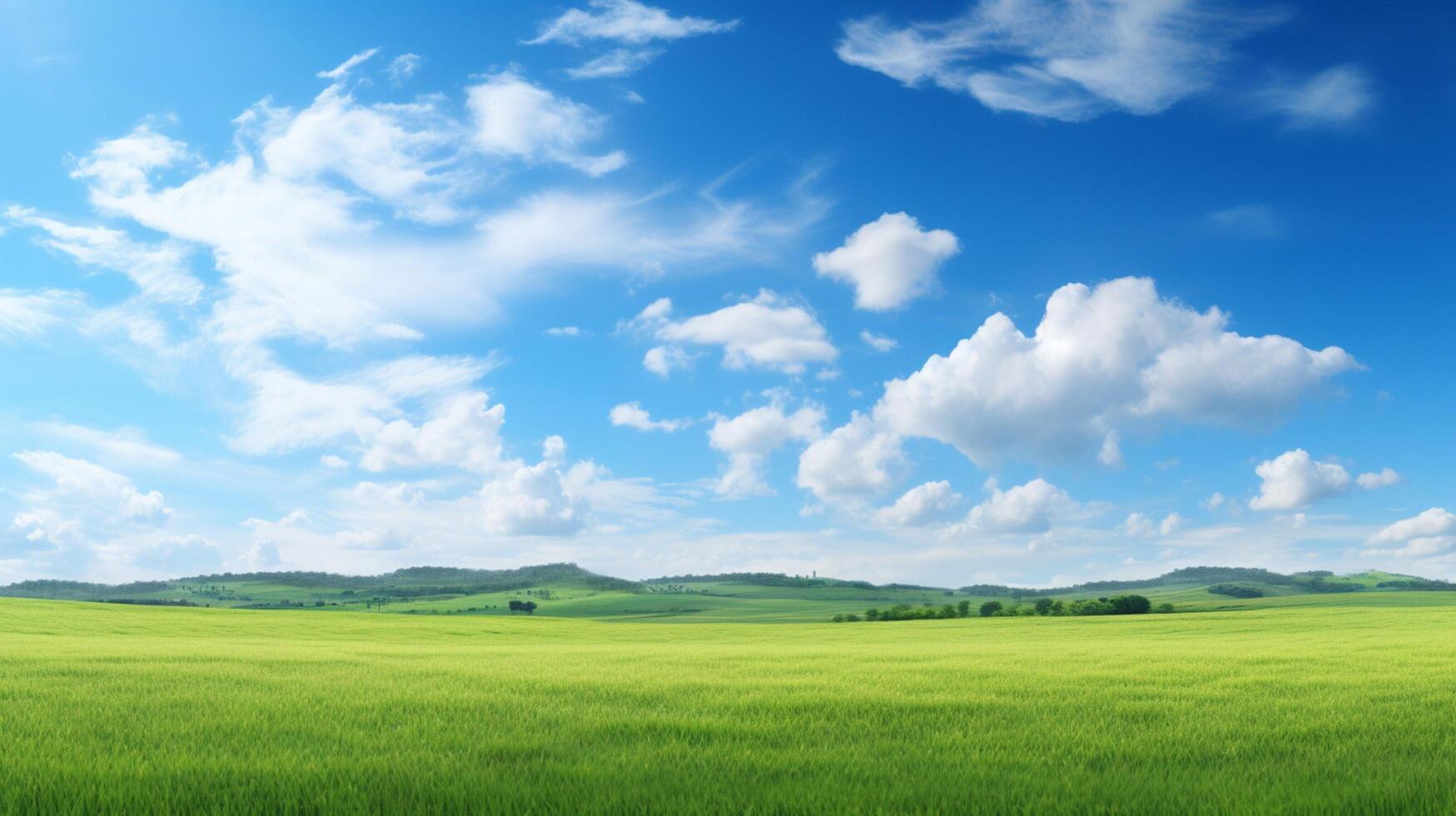 ai generado cielo con campos antecedentes foto