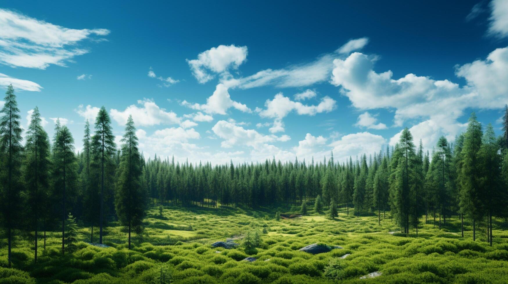 AI generated Sky with Forest Background photo