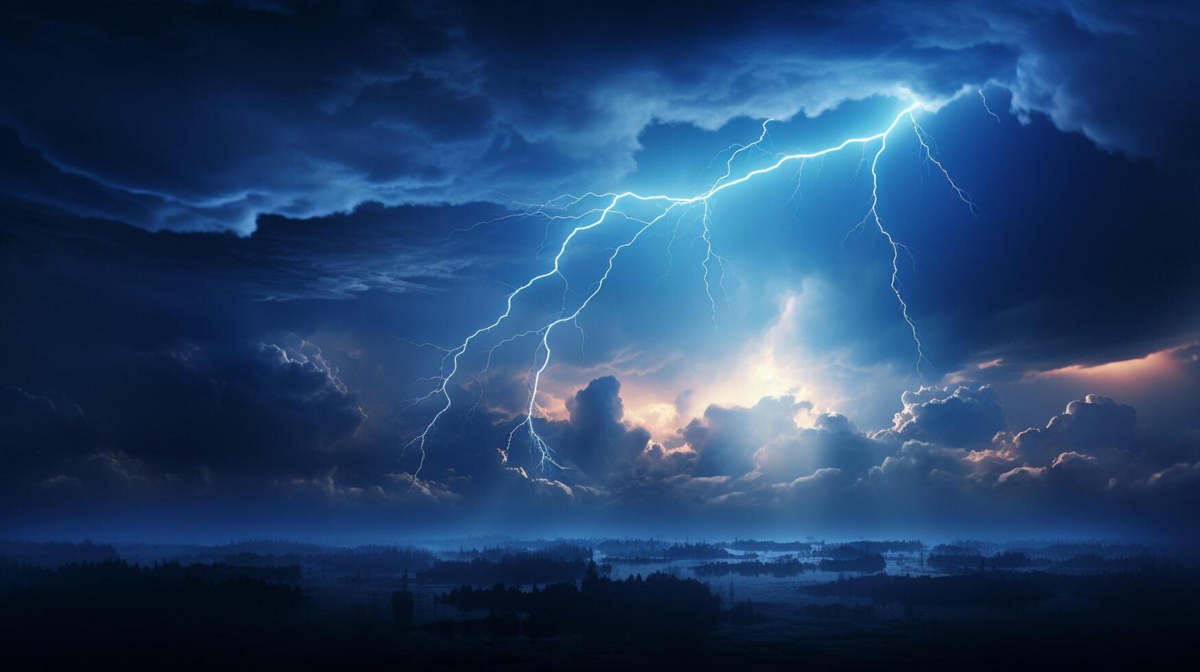 AI generated Sky with Lightning Background photo