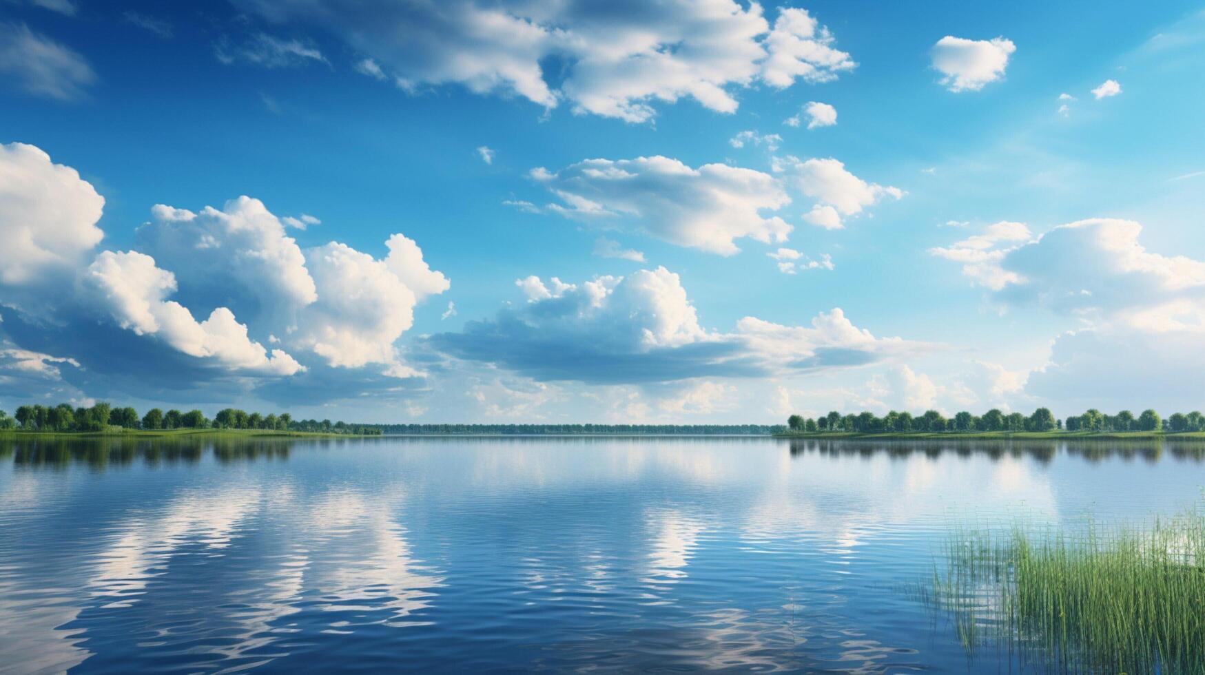 AI generated Sky with Lake Background photo