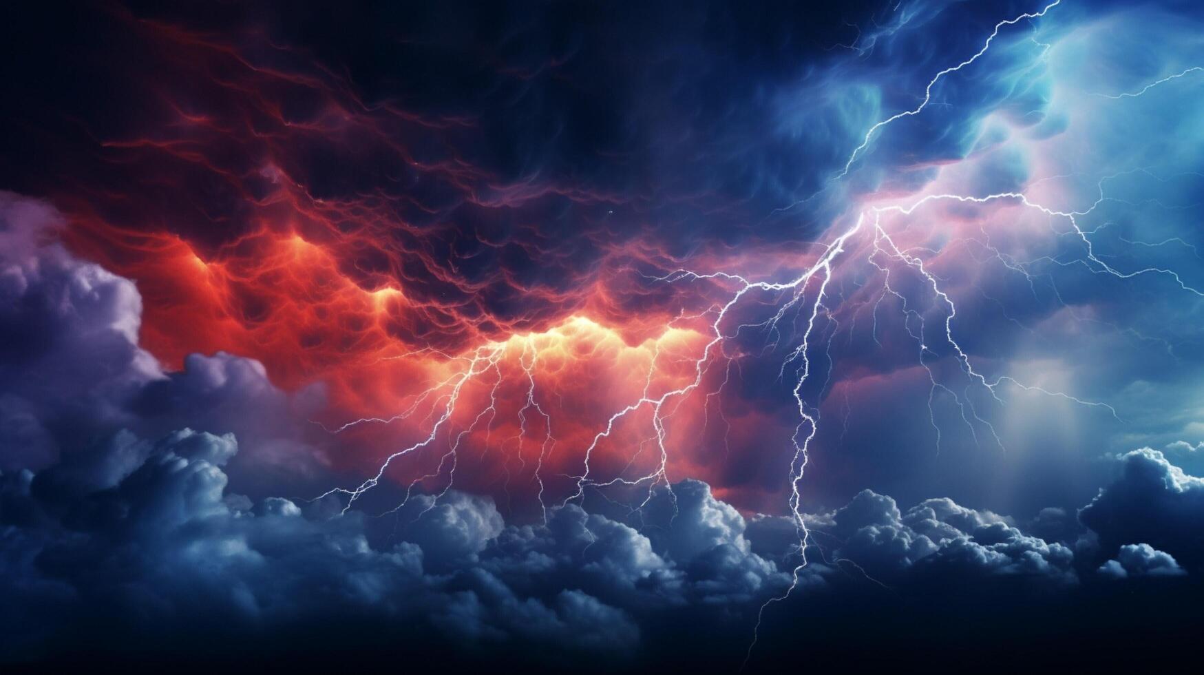 AI generated Sky with Lightning Background photo