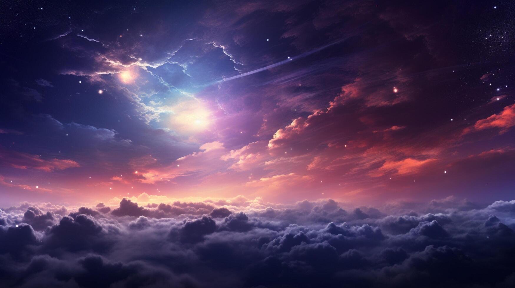 AI generated Sky with Nebula Background photo