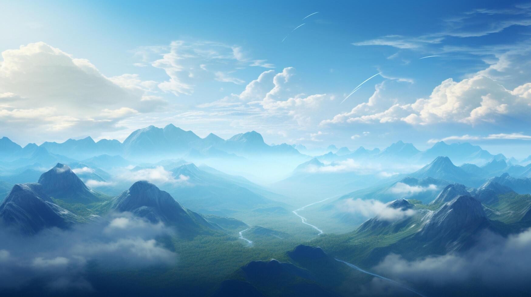 AI generated Sky with Mountains Background photo