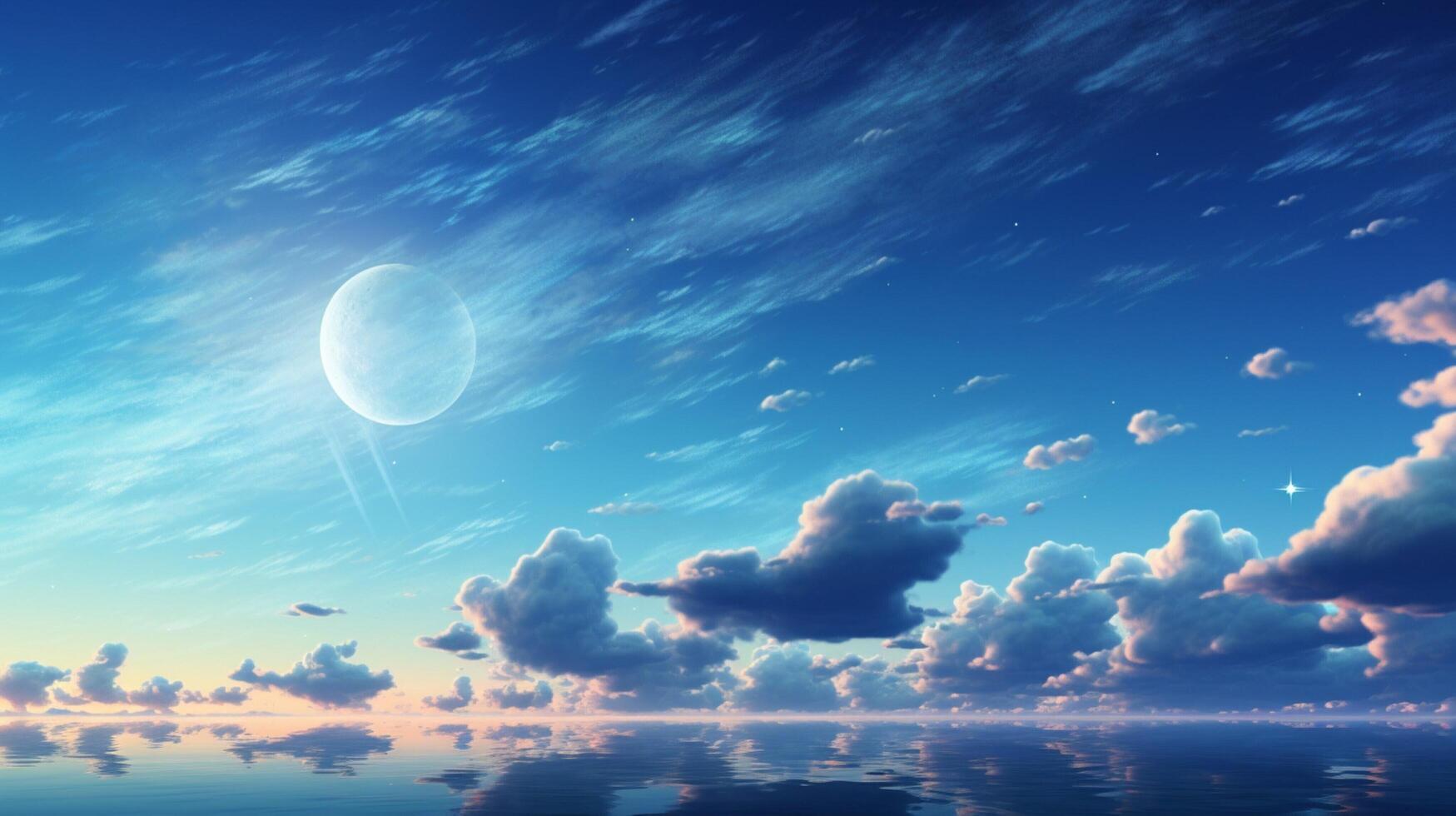 AI generated Sky with Moon Background photo