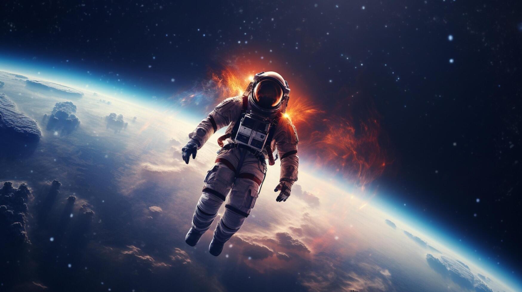 AI generated Sky with Spacewalk Background photo