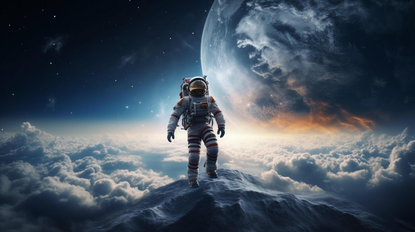 AI generated Sky with Spacewalk Background photo