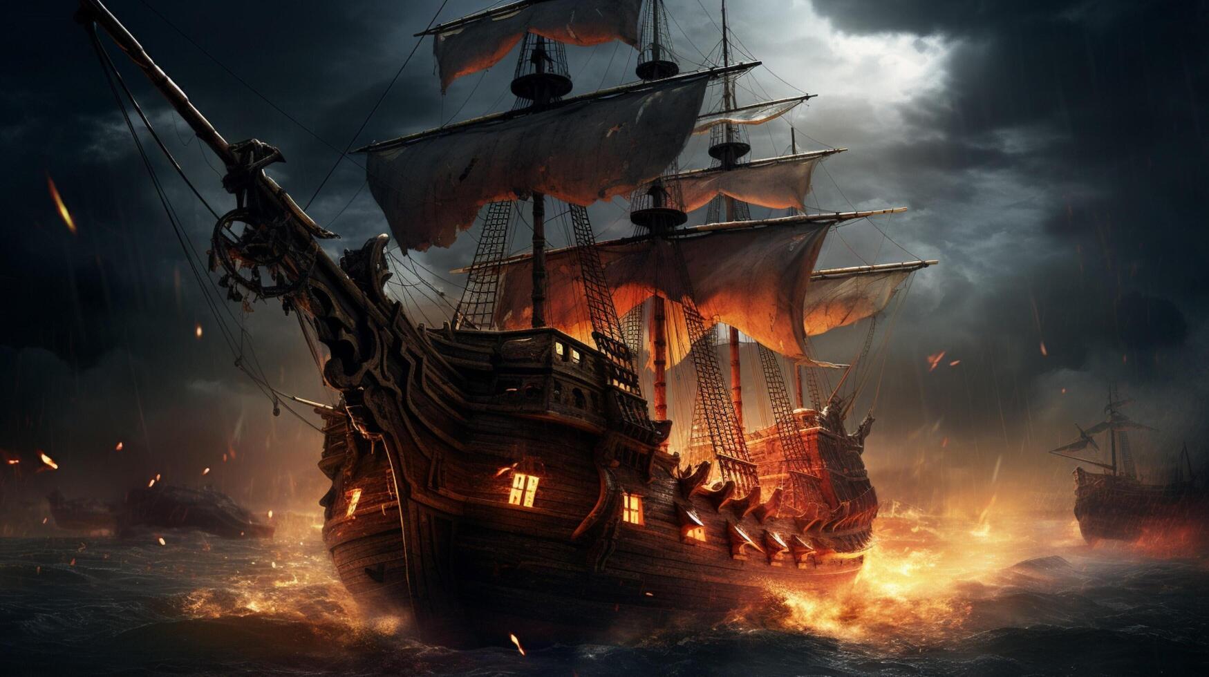 AI generated pirates game background photo