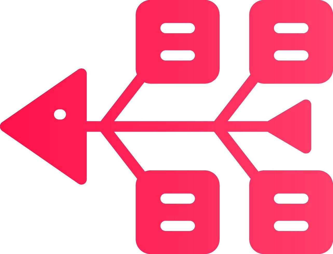 Fishbone Diagram Creative Icon Design vector