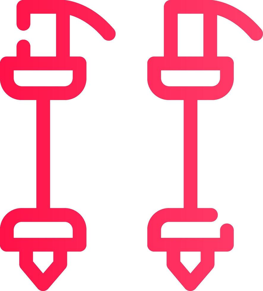 Ski Poles Creative Icon Design vector