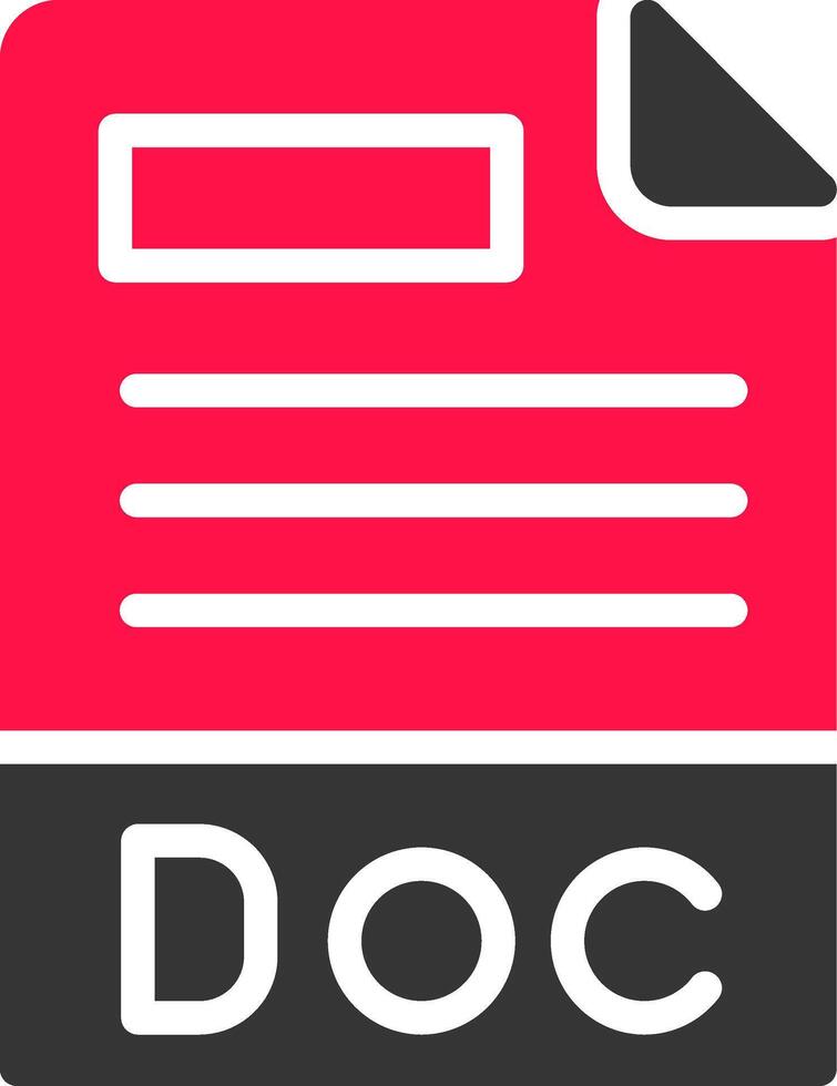 Doc File Format Creative Icon Design vector