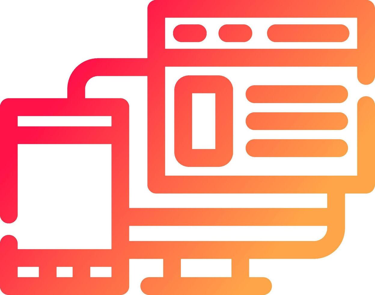 Responsive Website Creative Icon Design vector