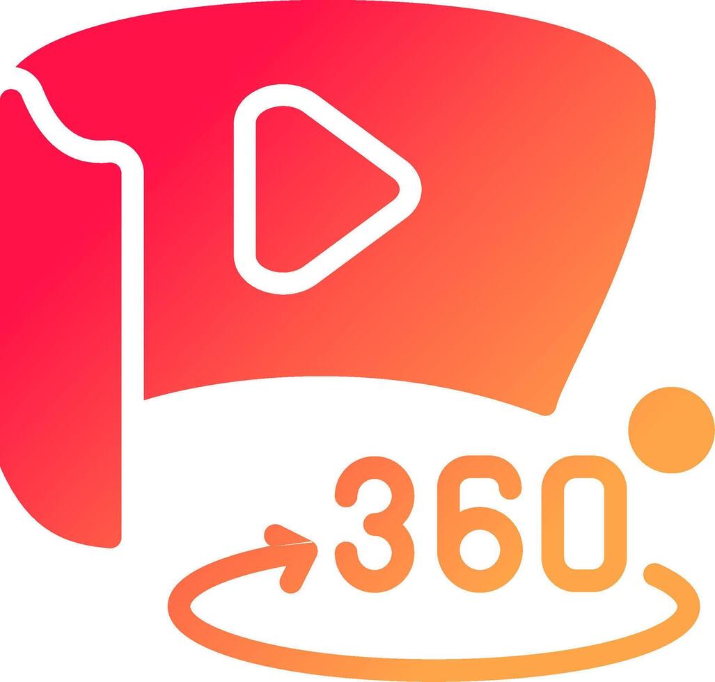 360 la licenciatura vídeo creativo icono diseño vector