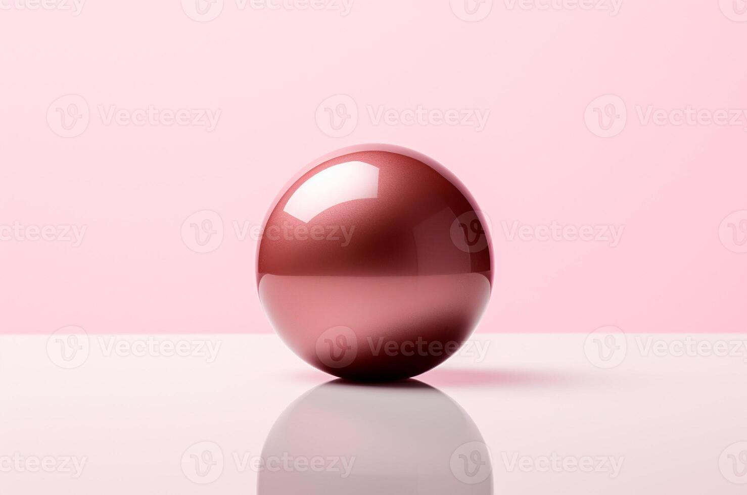 AI generated Minimalistic chocolate ball on pink background, barbiecore photo