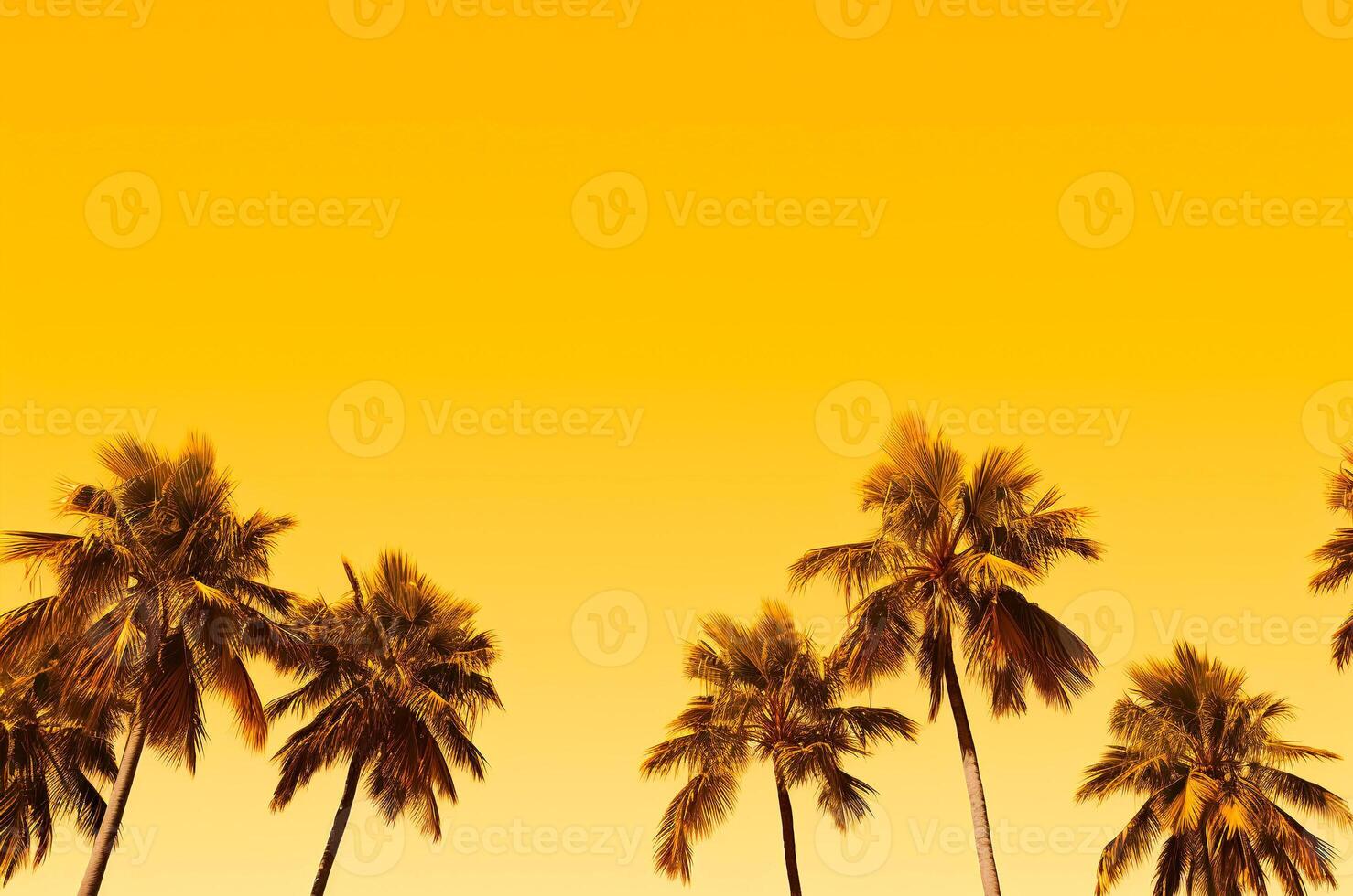 ai generado palmas hoja en amarillo antecedentes foto