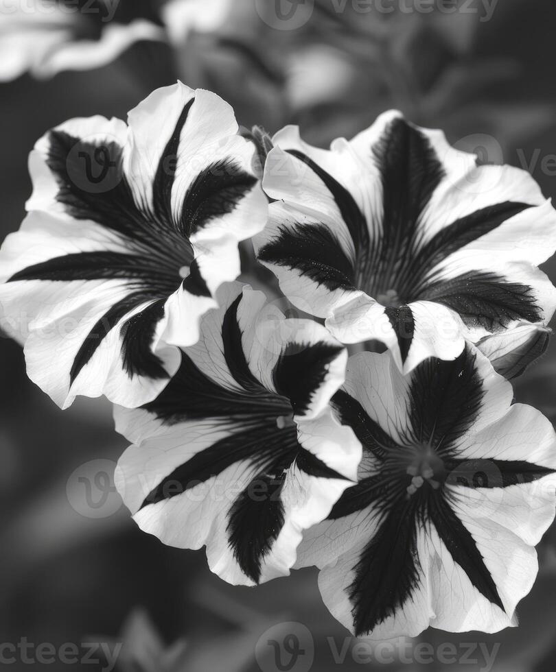 ai generado locatunia negro y blanco flores foto