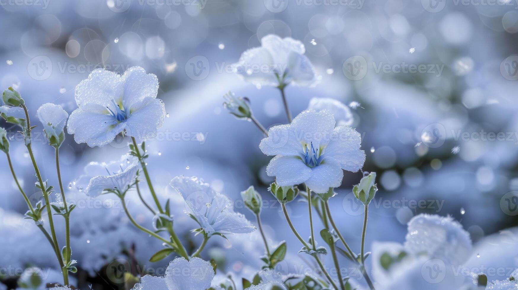 AI generated Beautiful nemophila flowers photo