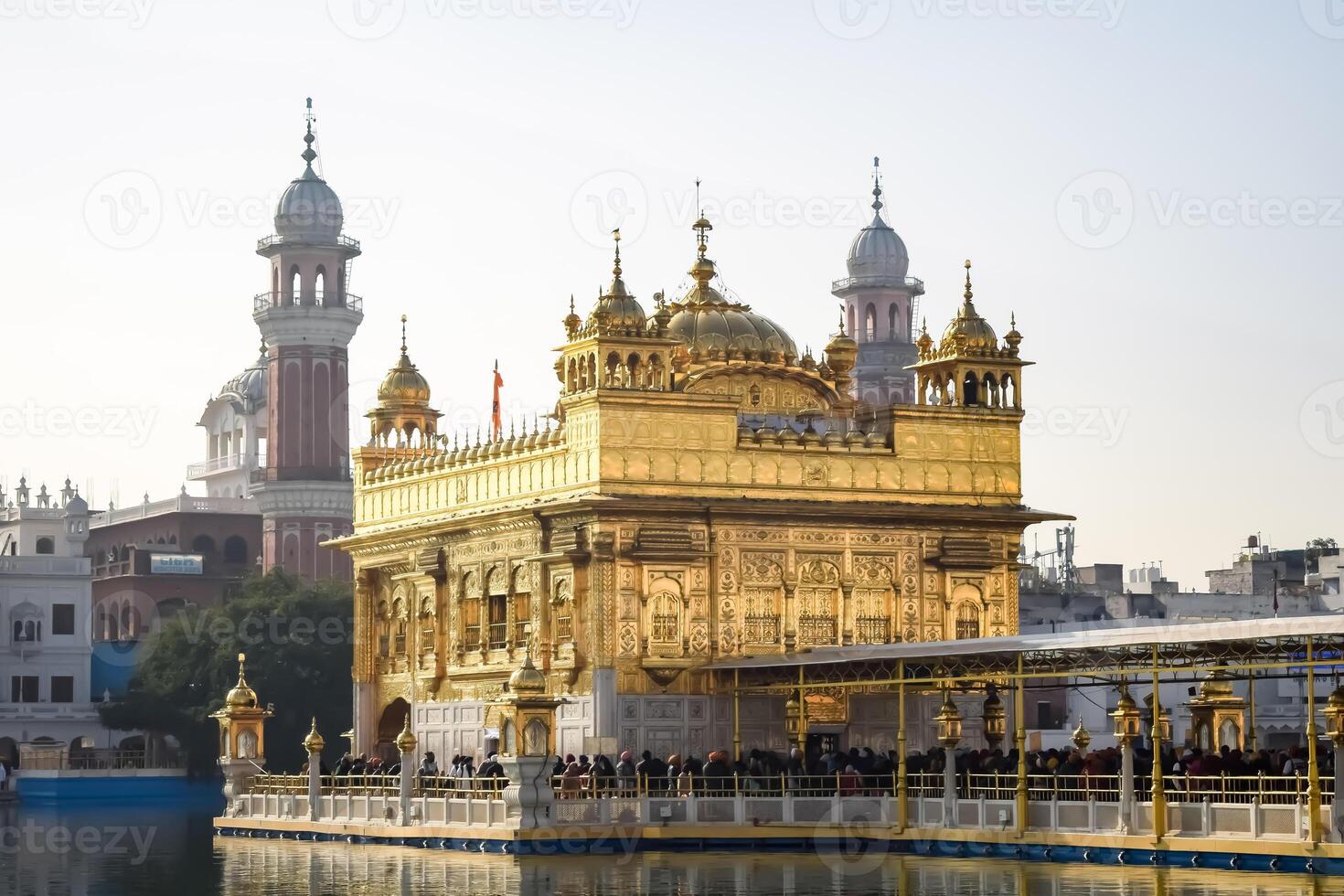 Beautiful view of Golden Temple - Harmandir Sahib in Amritsar, Punjab, India, Famous indian sikh landmark, Golden Temple, the main sanctuary of Sikhs in Amritsar, India photo