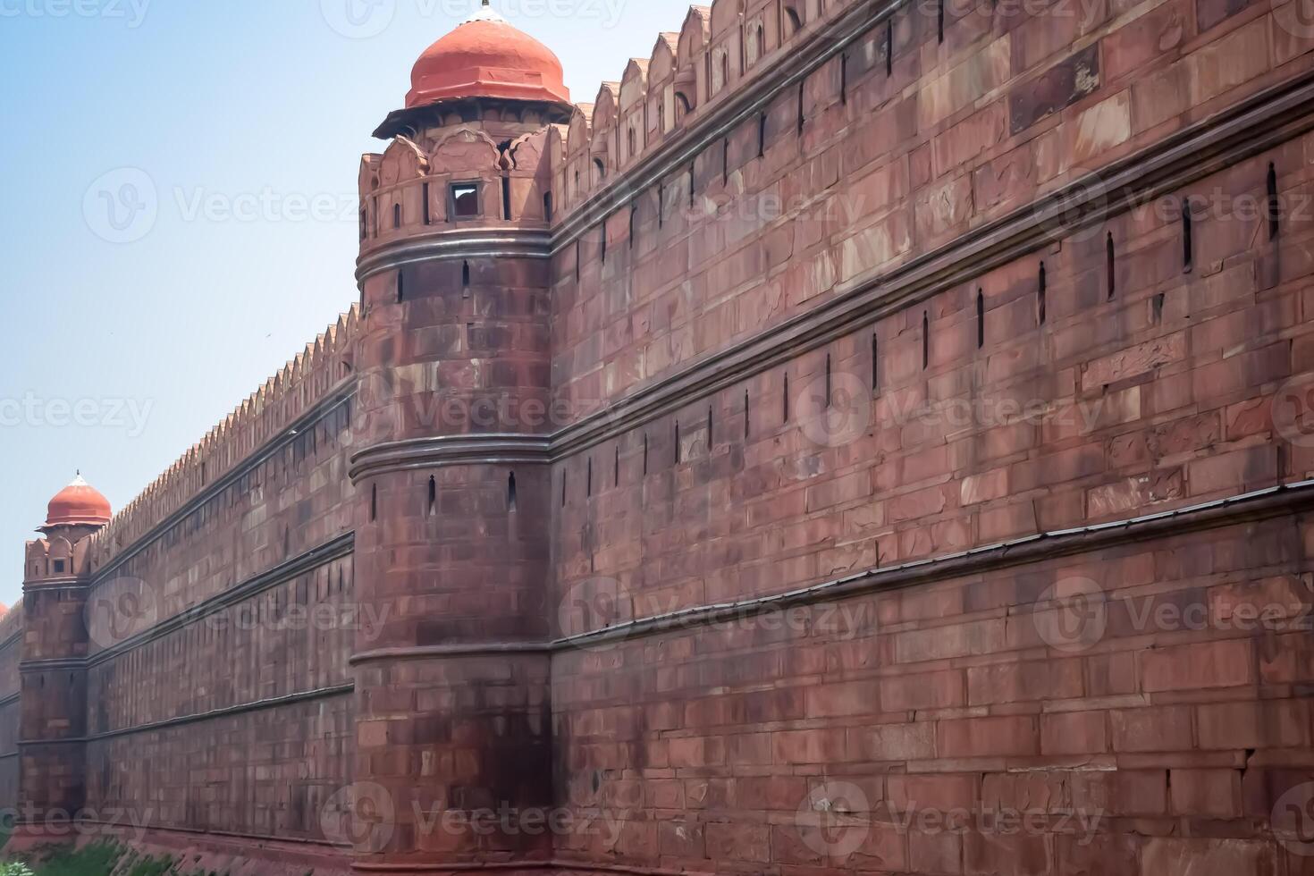 arquitectónico detalles de lal qila - rojo fuerte situado en antiguo Delhi, India, ver dentro Delhi rojo fuerte el famoso indio puntos de referencia foto