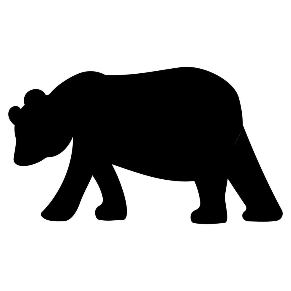 Panda black silhouette Chinese animal Asian bear vector