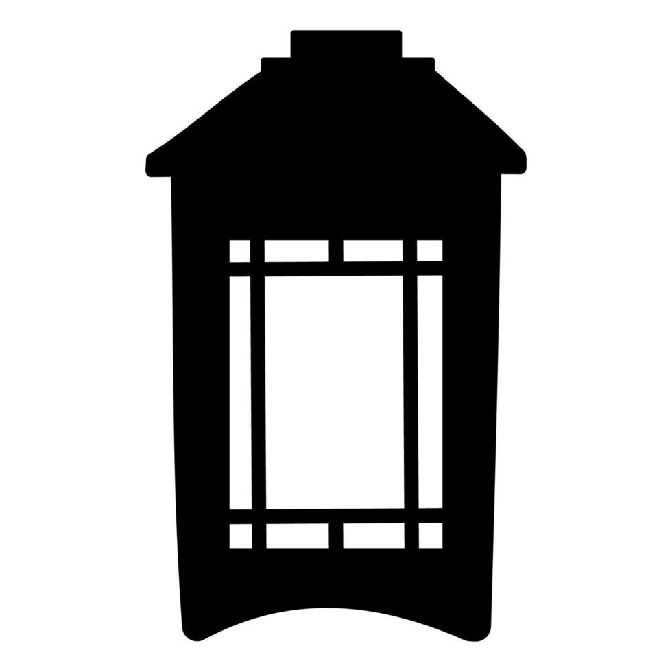 Chinese lantern black Asian icon Festive street vector