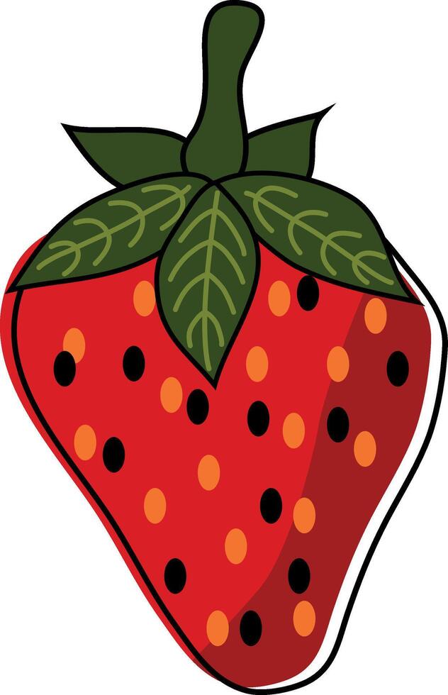 Cute cartoon red berry strawberry vector